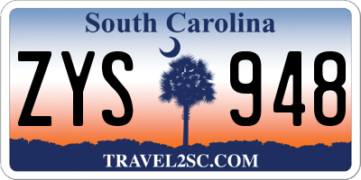 SC license plate ZYS948