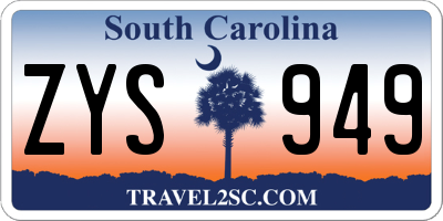 SC license plate ZYS949