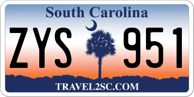 SC license plate ZYS951