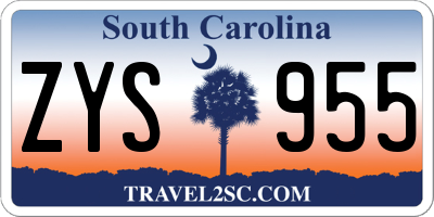 SC license plate ZYS955