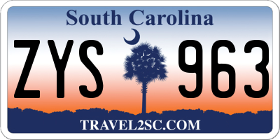 SC license plate ZYS963