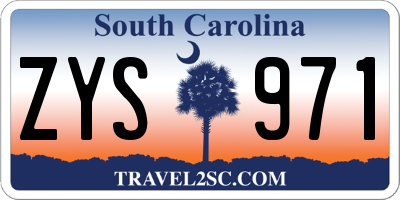 SC license plate ZYS971