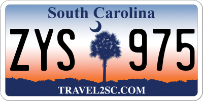 SC license plate ZYS975