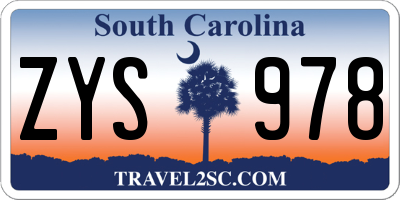 SC license plate ZYS978