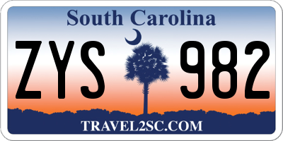 SC license plate ZYS982