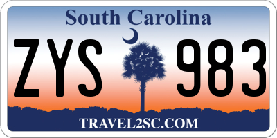 SC license plate ZYS983