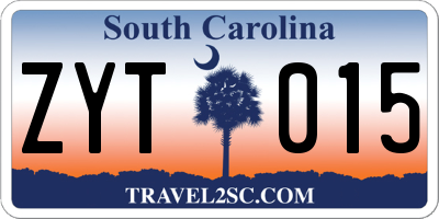 SC license plate ZYT015