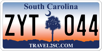SC license plate ZYT044