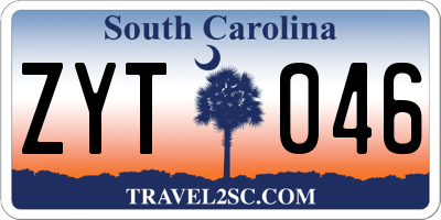 SC license plate ZYT046