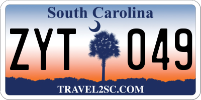 SC license plate ZYT049