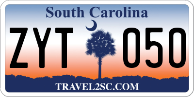 SC license plate ZYT050