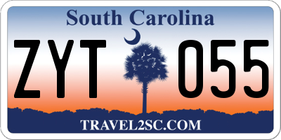 SC license plate ZYT055