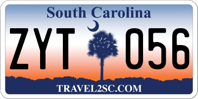 SC license plate ZYT056
