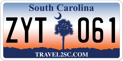 SC license plate ZYT061
