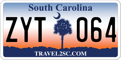 SC license plate ZYT064
