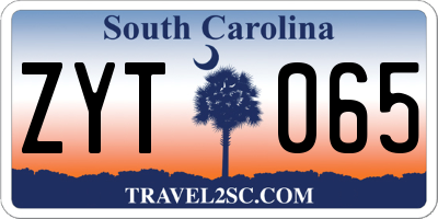 SC license plate ZYT065