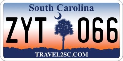 SC license plate ZYT066