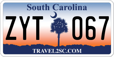 SC license plate ZYT067