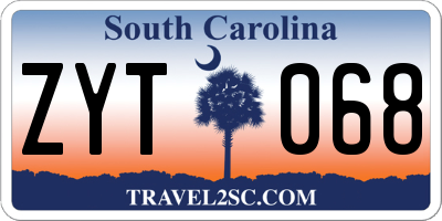 SC license plate ZYT068
