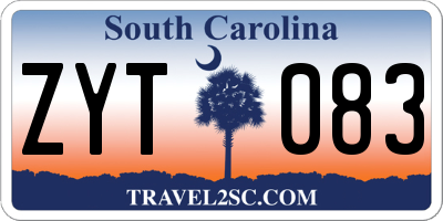 SC license plate ZYT083