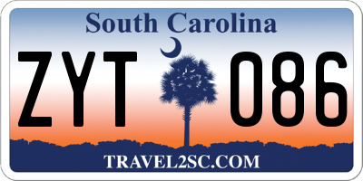 SC license plate ZYT086