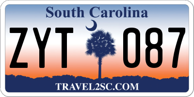 SC license plate ZYT087