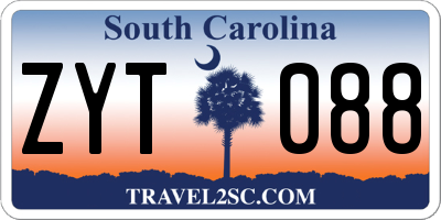 SC license plate ZYT088