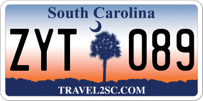 SC license plate ZYT089