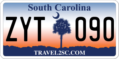 SC license plate ZYT090