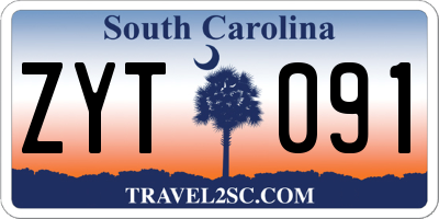 SC license plate ZYT091