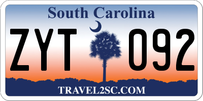 SC license plate ZYT092