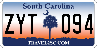 SC license plate ZYT094