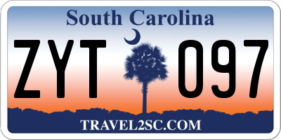 SC license plate ZYT097