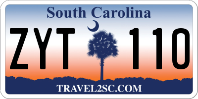 SC license plate ZYT110
