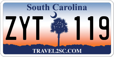SC license plate ZYT119