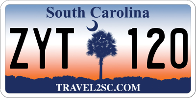 SC license plate ZYT120