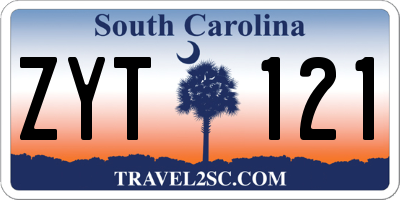 SC license plate ZYT121