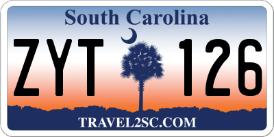 SC license plate ZYT126