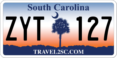 SC license plate ZYT127