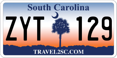 SC license plate ZYT129