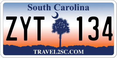 SC license plate ZYT134