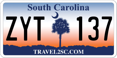 SC license plate ZYT137