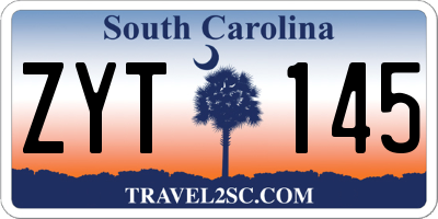 SC license plate ZYT145