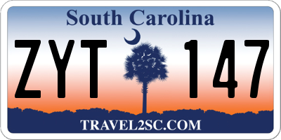 SC license plate ZYT147