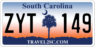 SC license plate ZYT149