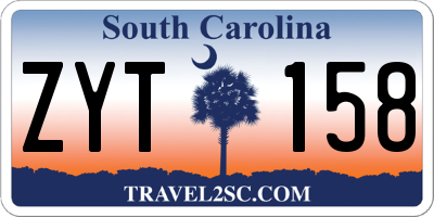 SC license plate ZYT158