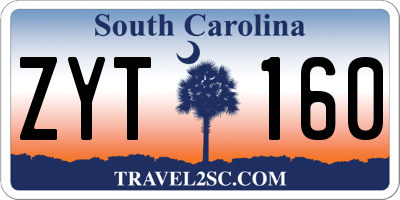 SC license plate ZYT160
