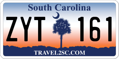 SC license plate ZYT161