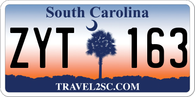 SC license plate ZYT163