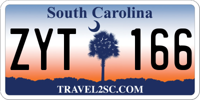 SC license plate ZYT166